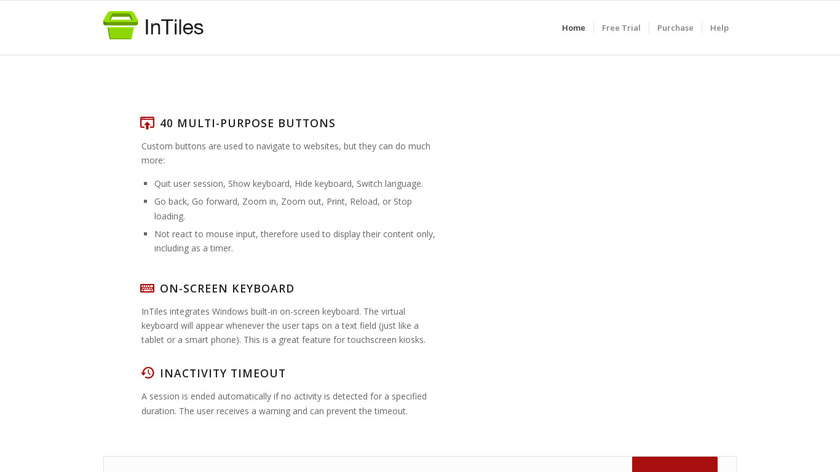 InTiles Kiosk Software Landing Page