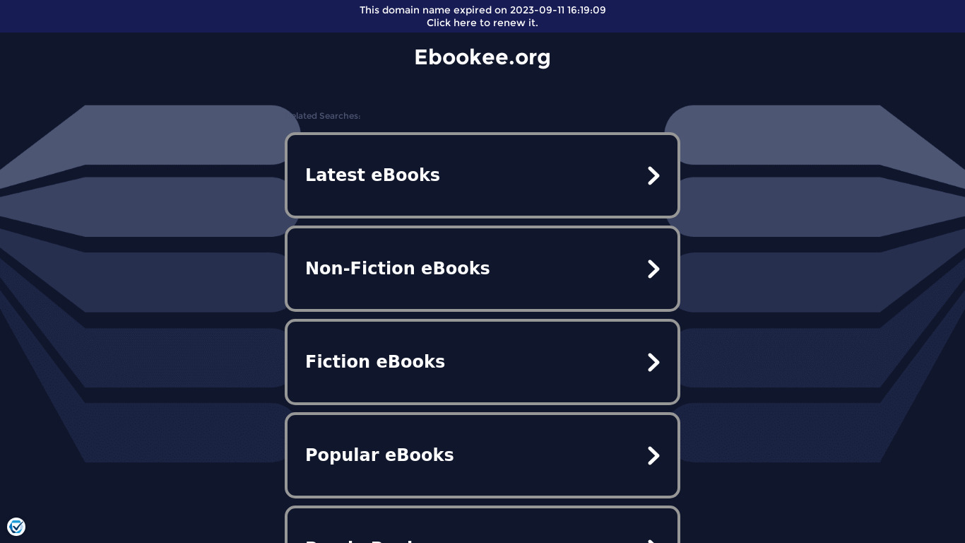 Ebookee Landing page