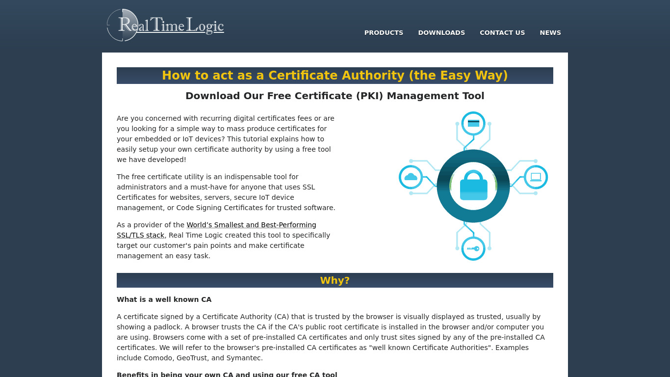 Certificate Management App Landing page