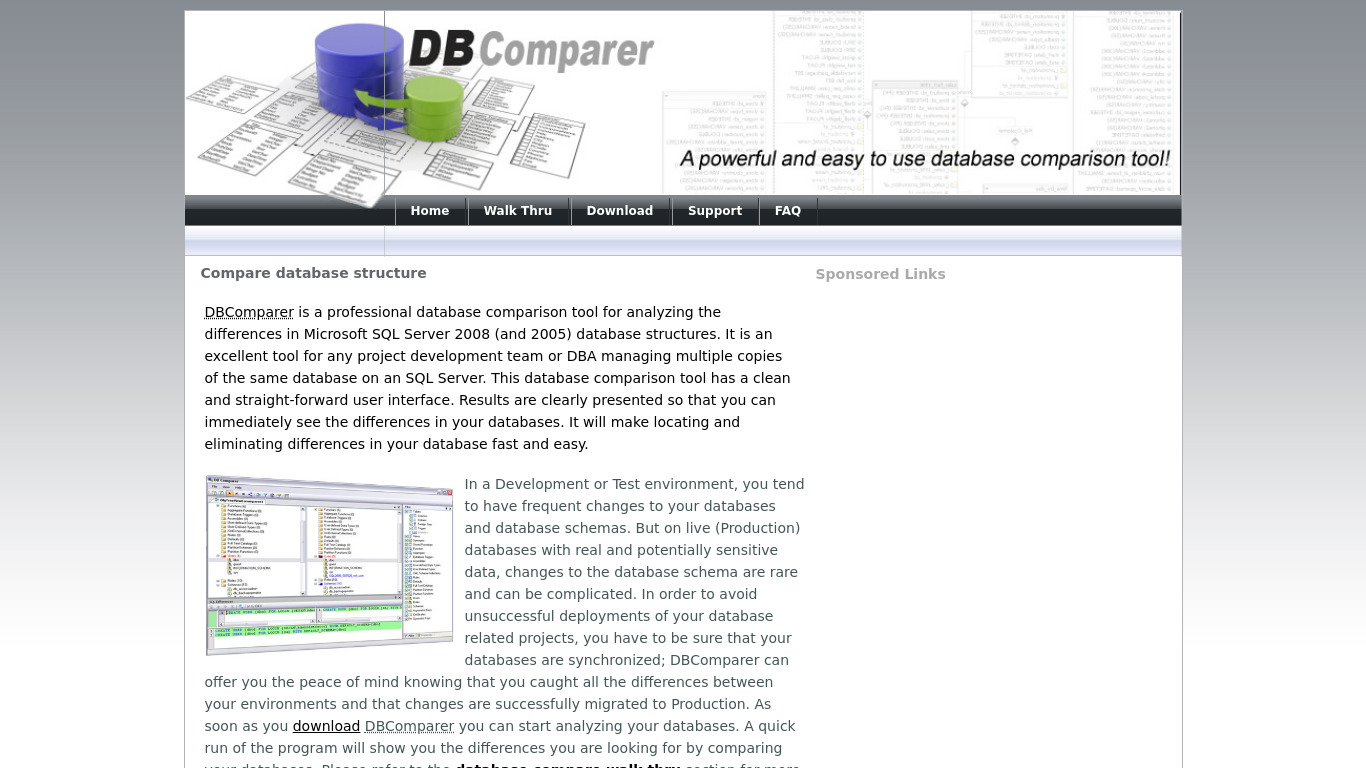 DBComparer Landing page