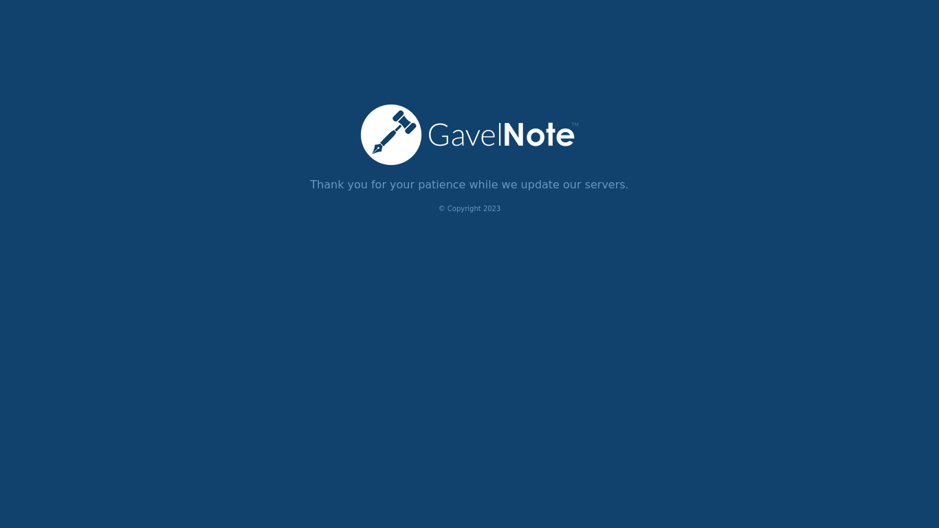 GavelNote.com Landing page
