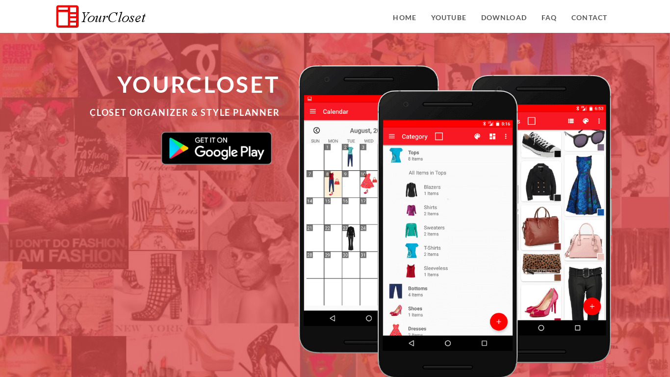 YourCloset Landing page