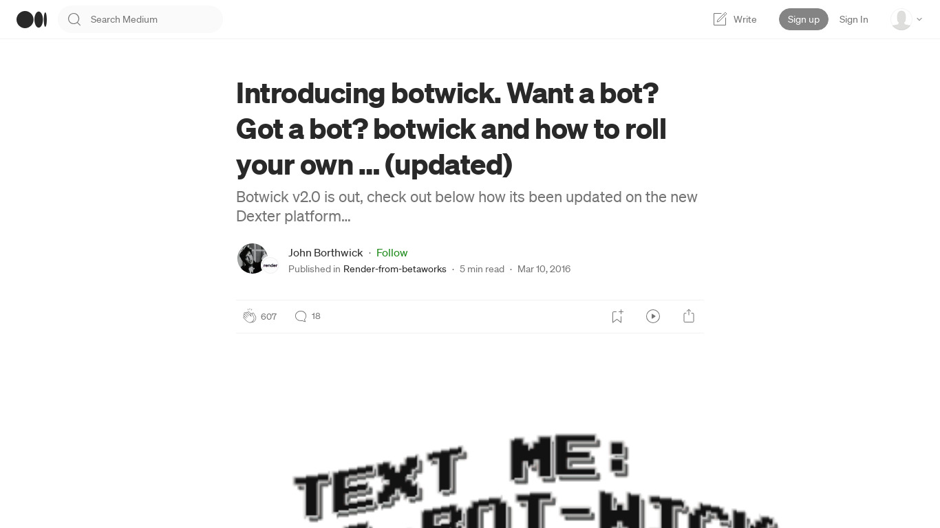 botwick Landing page