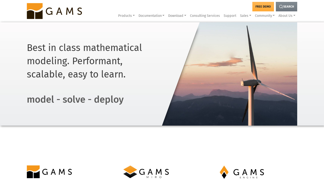 GAMS Landing page