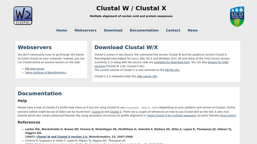 Clustal X Landing Page