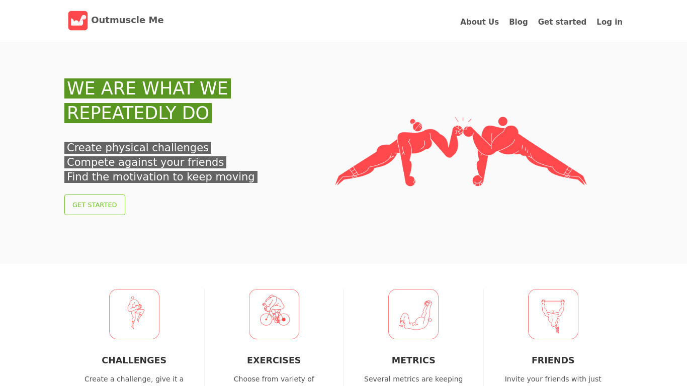 Outmuscle Me Landing page