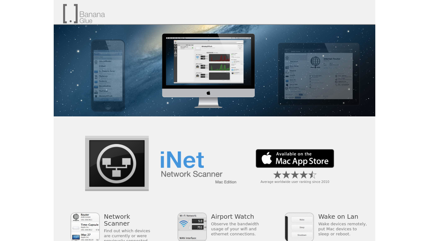 iNet - Network Scanner Landing page