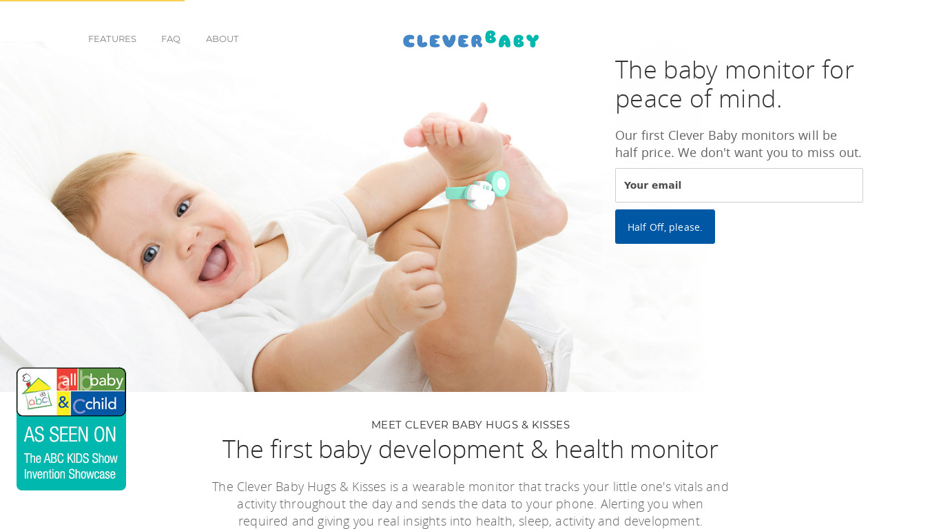 Clever Baby Landing page