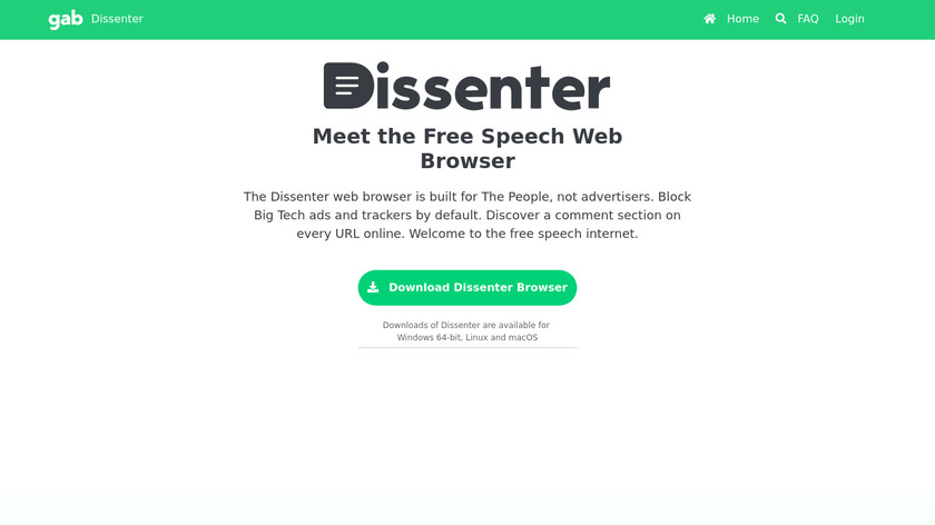 Dissenter Browser Landing Page