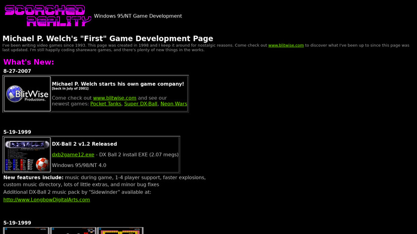 blitwise.com DX-Ball Landing Page