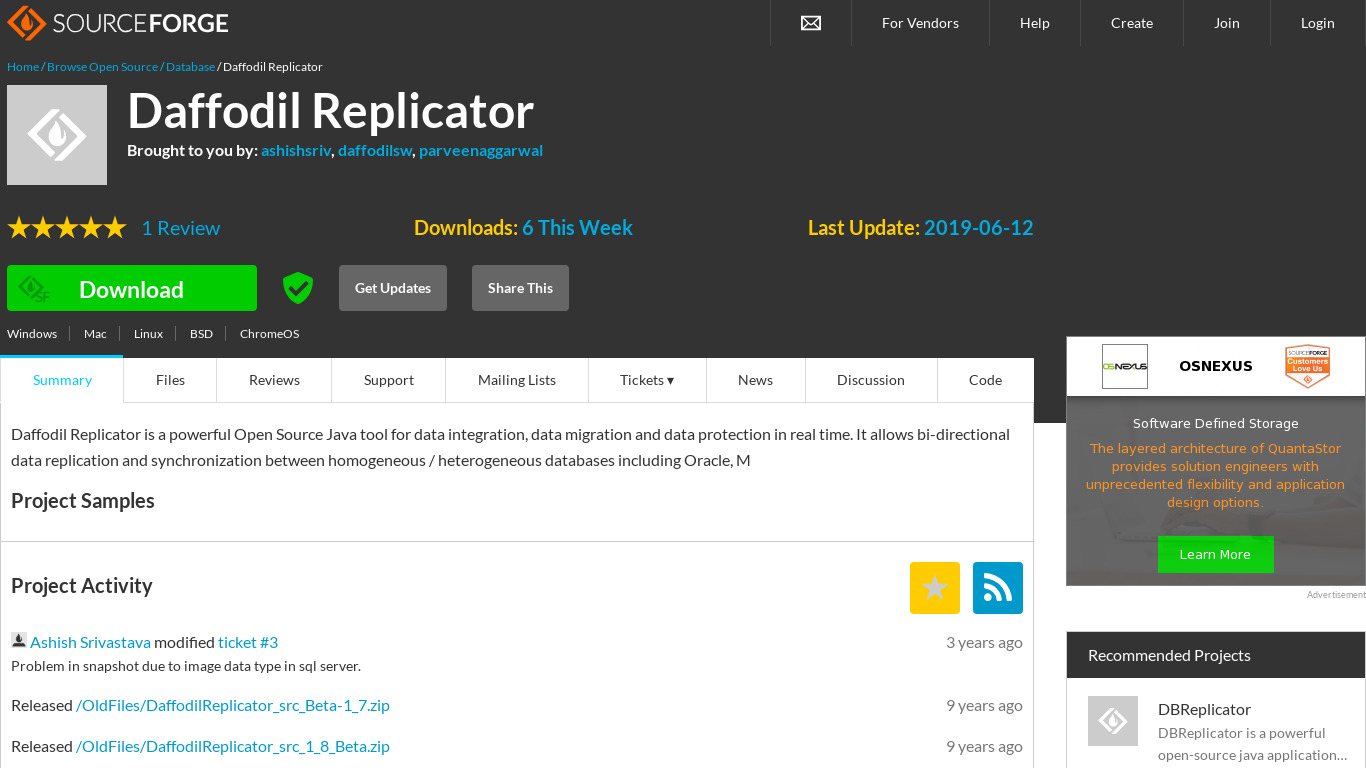 Daffodil Replicator Landing page