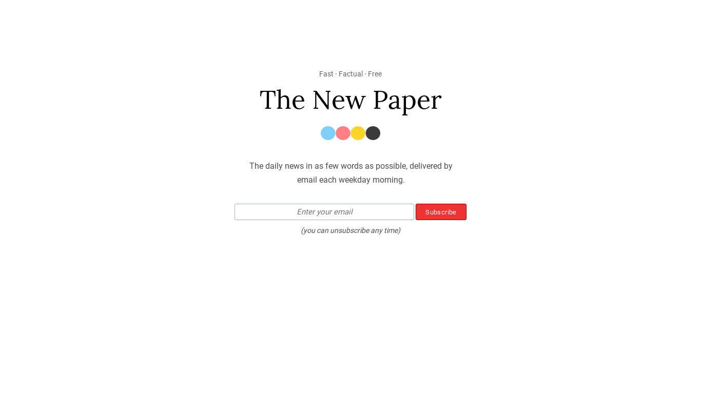 The New Paper Landing page