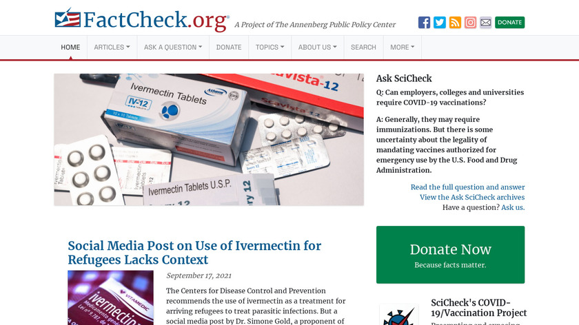 FactCheck Landing Page