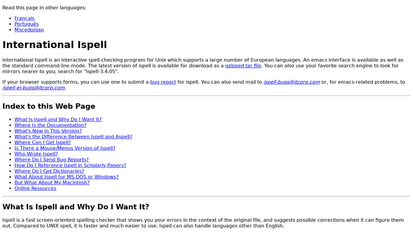 ispell Landing Page