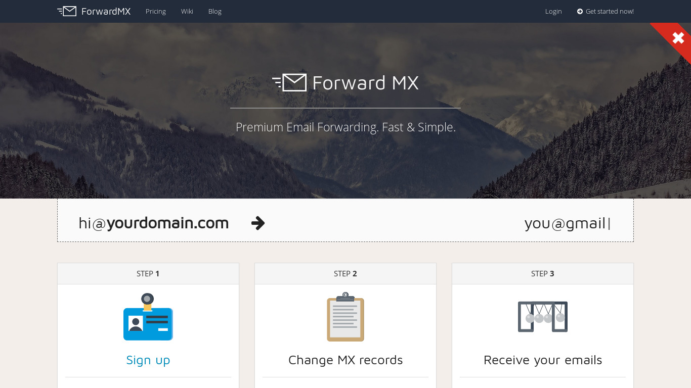 ForwardMX.io Landing page