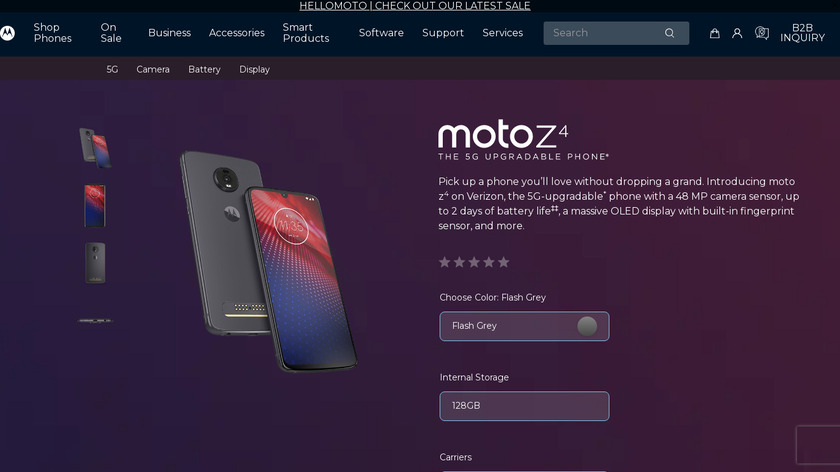 Moto Z4 Landing Page