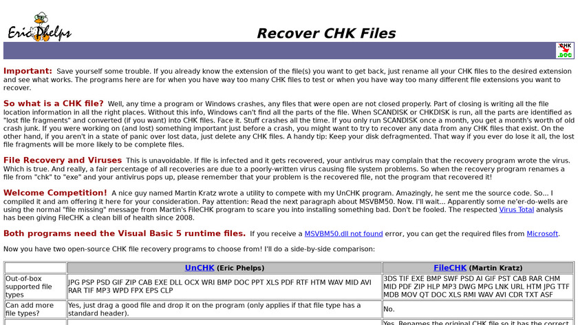 FileCHK Landing Page