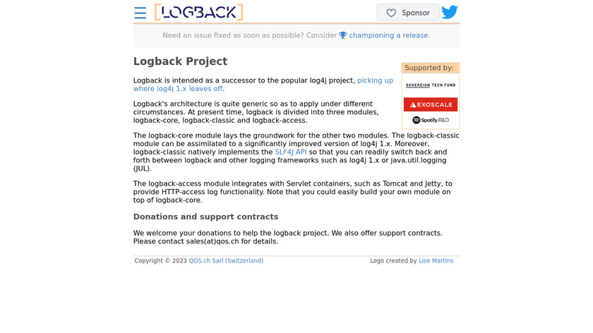 LOGBack Landing Page