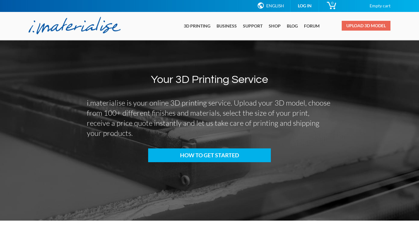 i.materialise Landing page