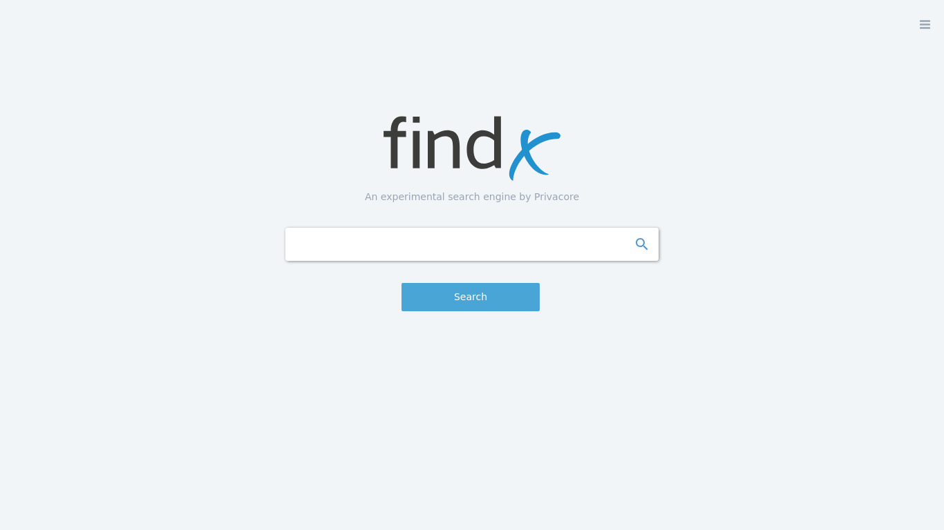 findx Landing page