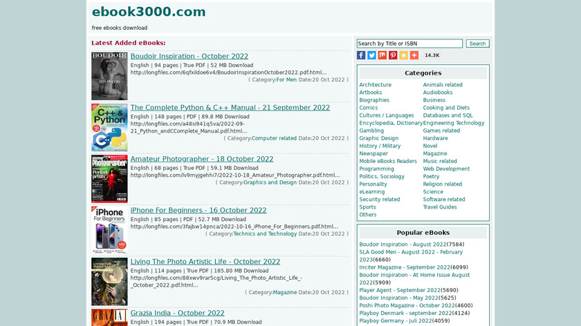 Ebook3000 Landing Page