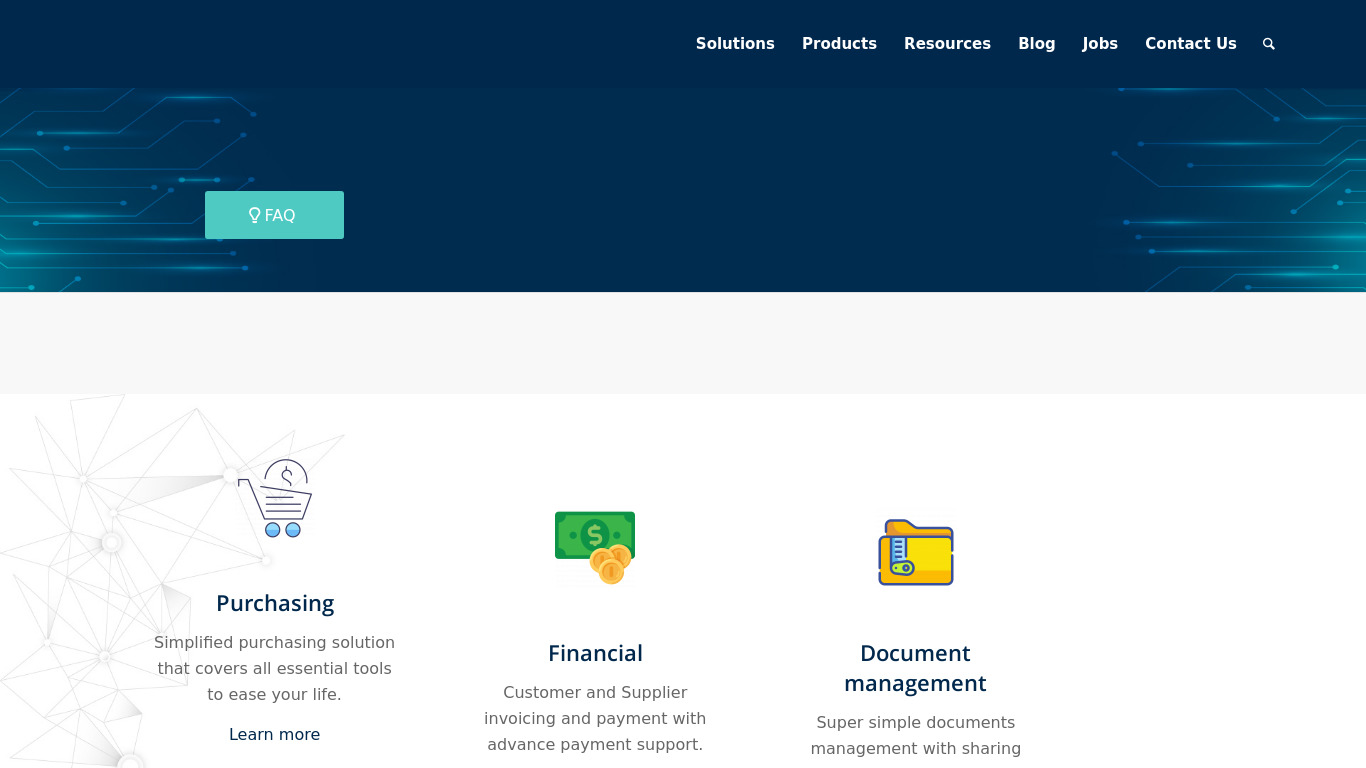 Sparrow ERP by Intellial Landing page