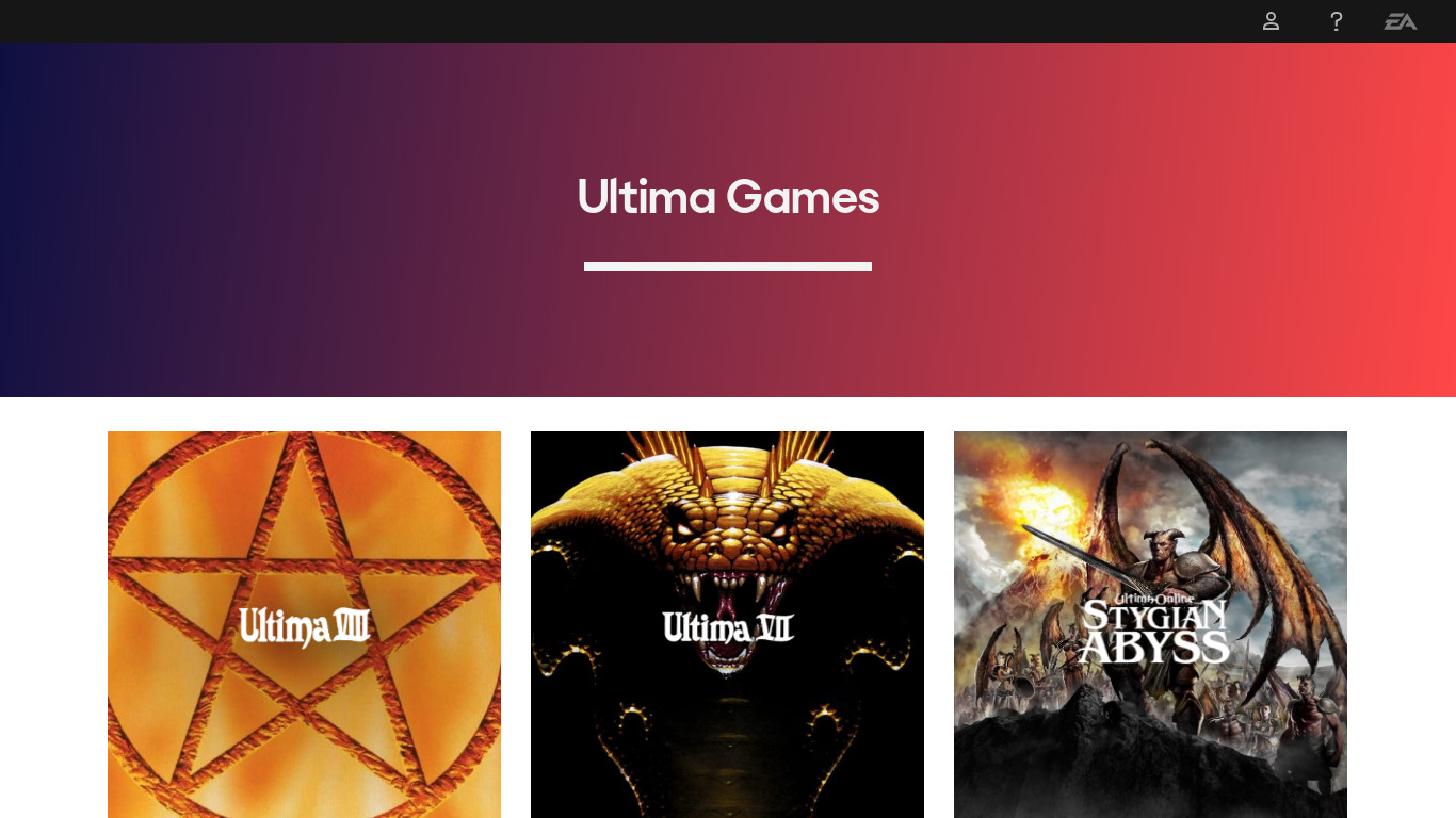 Lord of Ultima Landing page