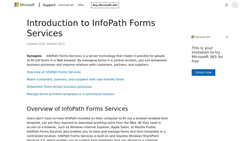 InfoPath Landing Page