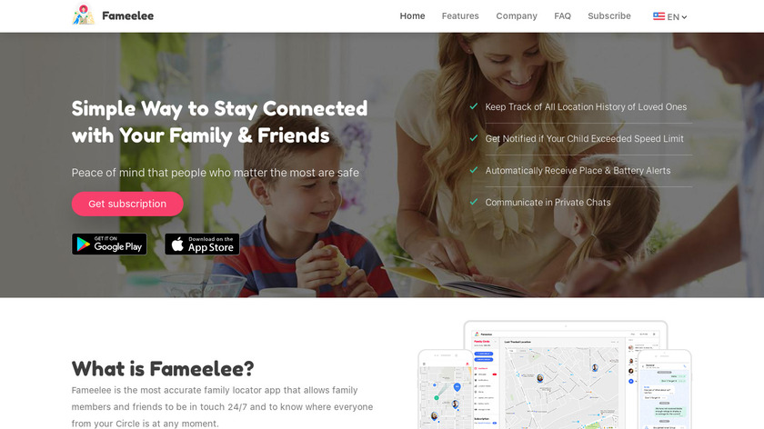 Fameelee - Family Locator Landing Page