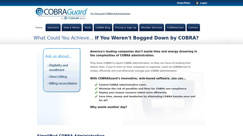 COBRAGuard Landing Page