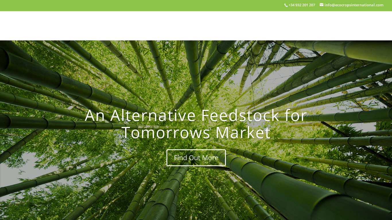 EcoCrops Landing page