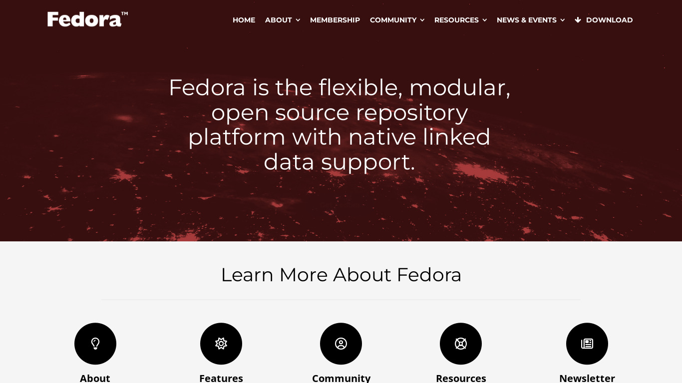 FedoraCommons Landing page