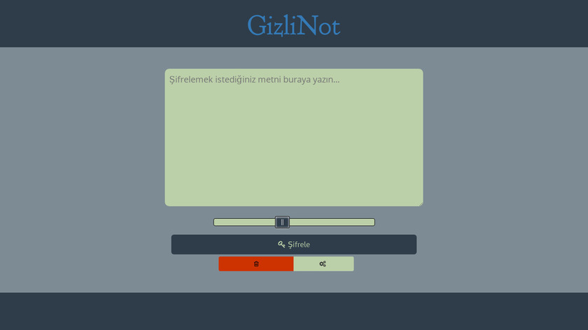 GizliNot Landing Page