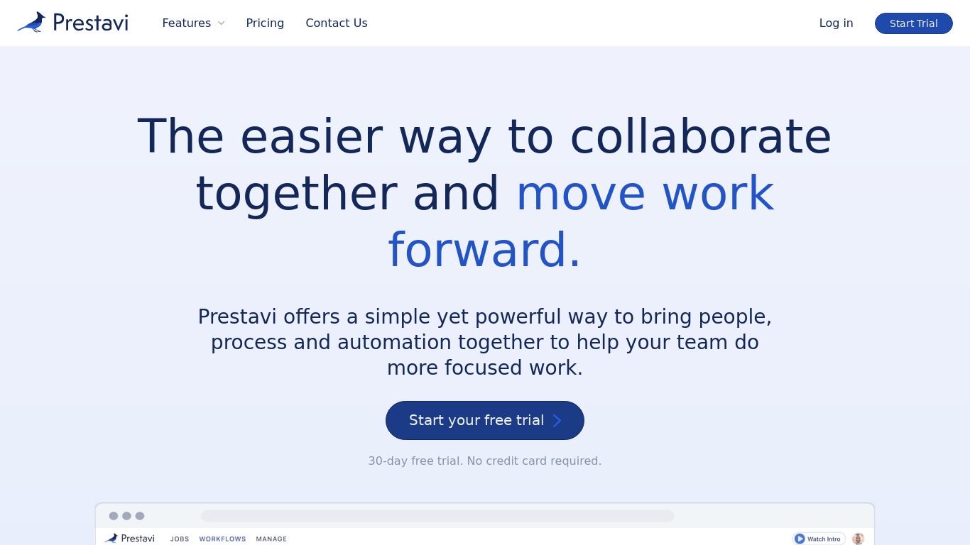 Compass Workflow Landing page