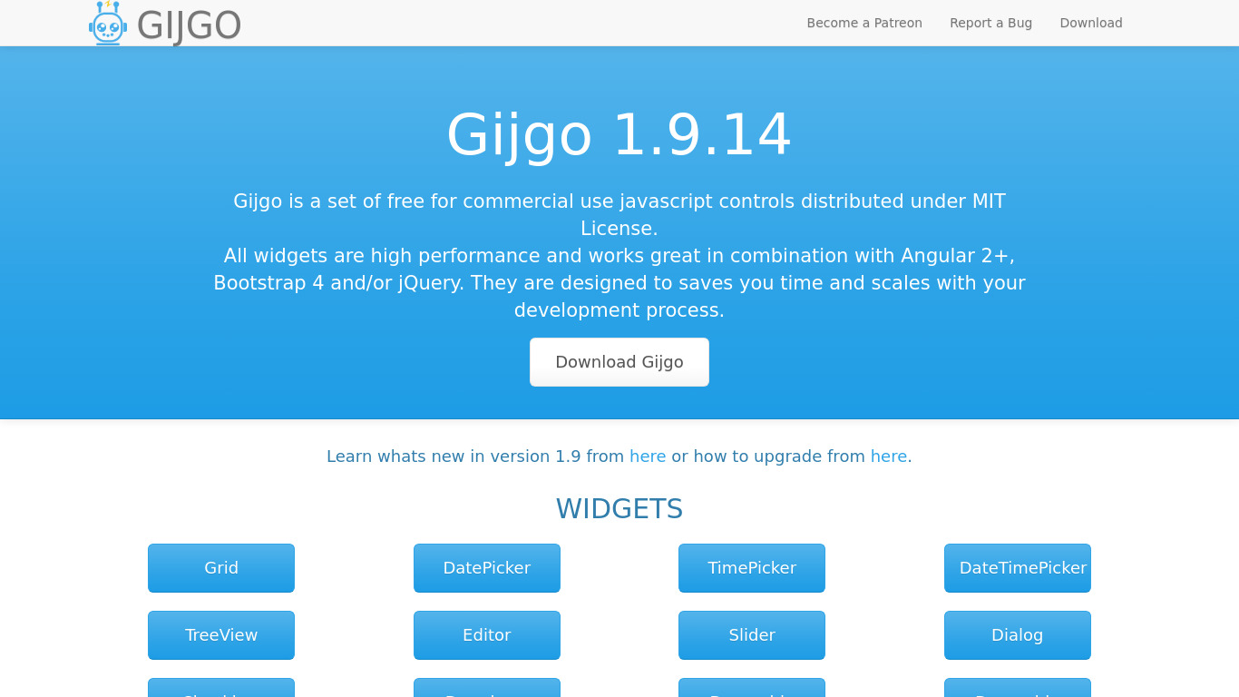 Gijgo Landing page