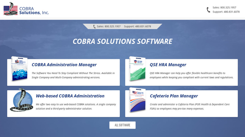 COBRA Administration Manager Landing Page