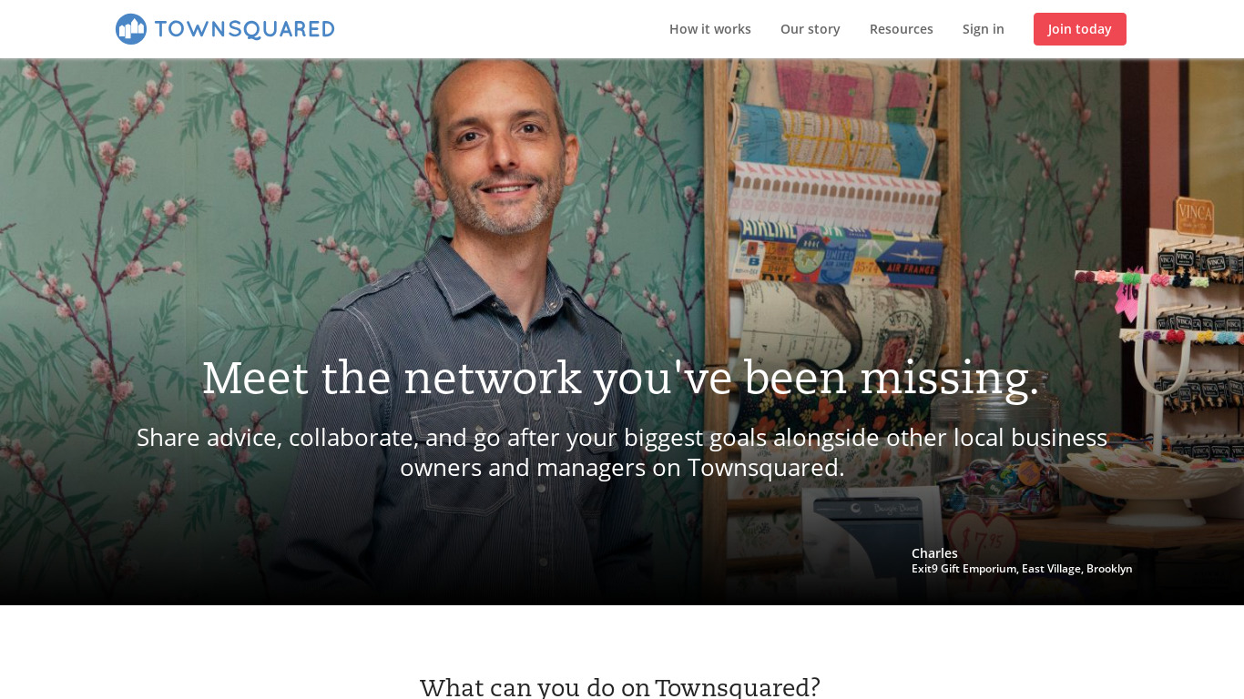 Townsquared Landing page