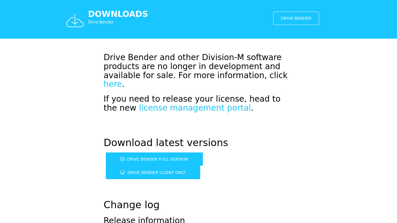 Drive Bender Landing page