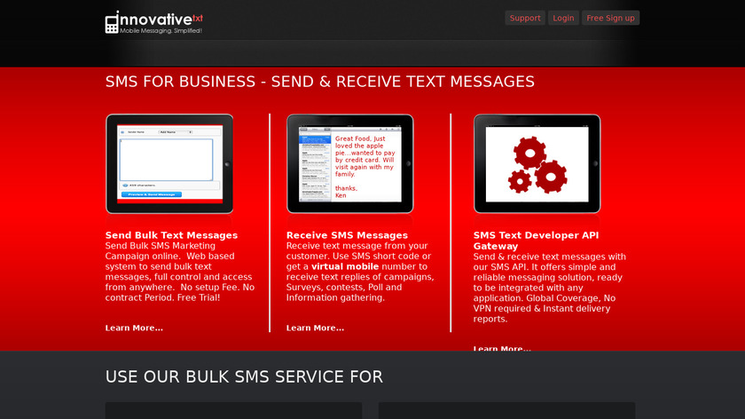 Innovative Text Landing Page