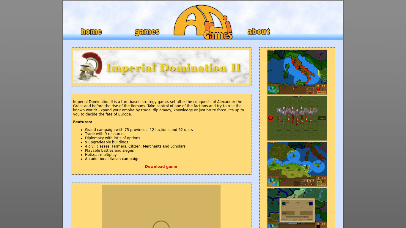 Imperial Domination Landing page
