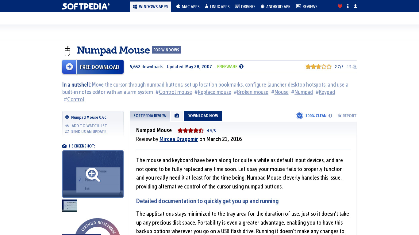 Numpad Mouse Landing page