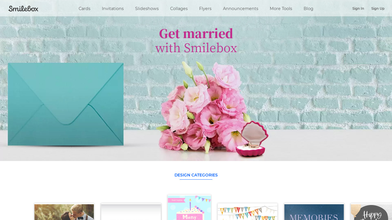 Smilebox Landing page