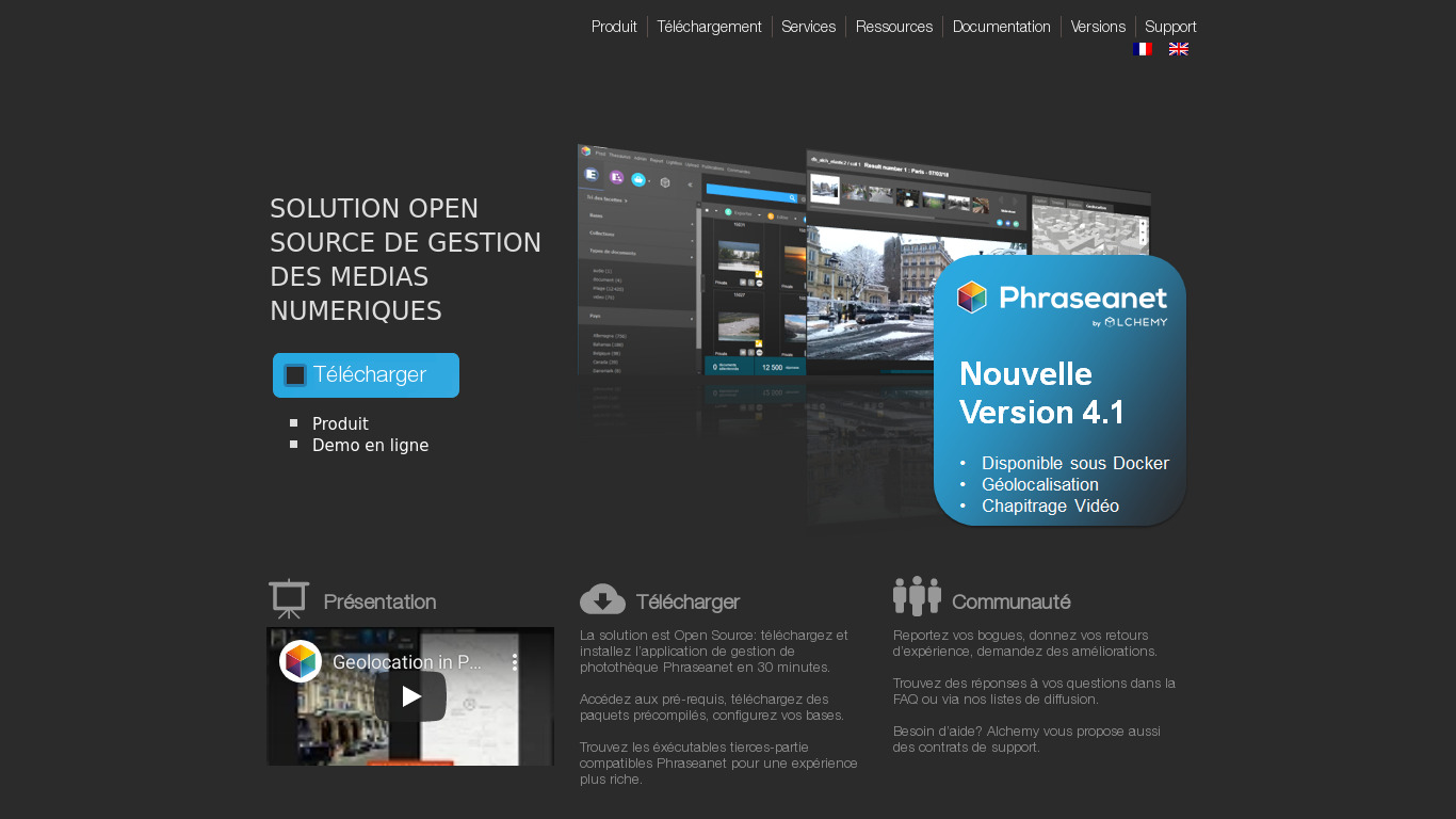 Phraseanet Landing page