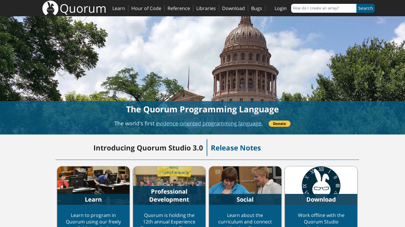 Quorum Landing page