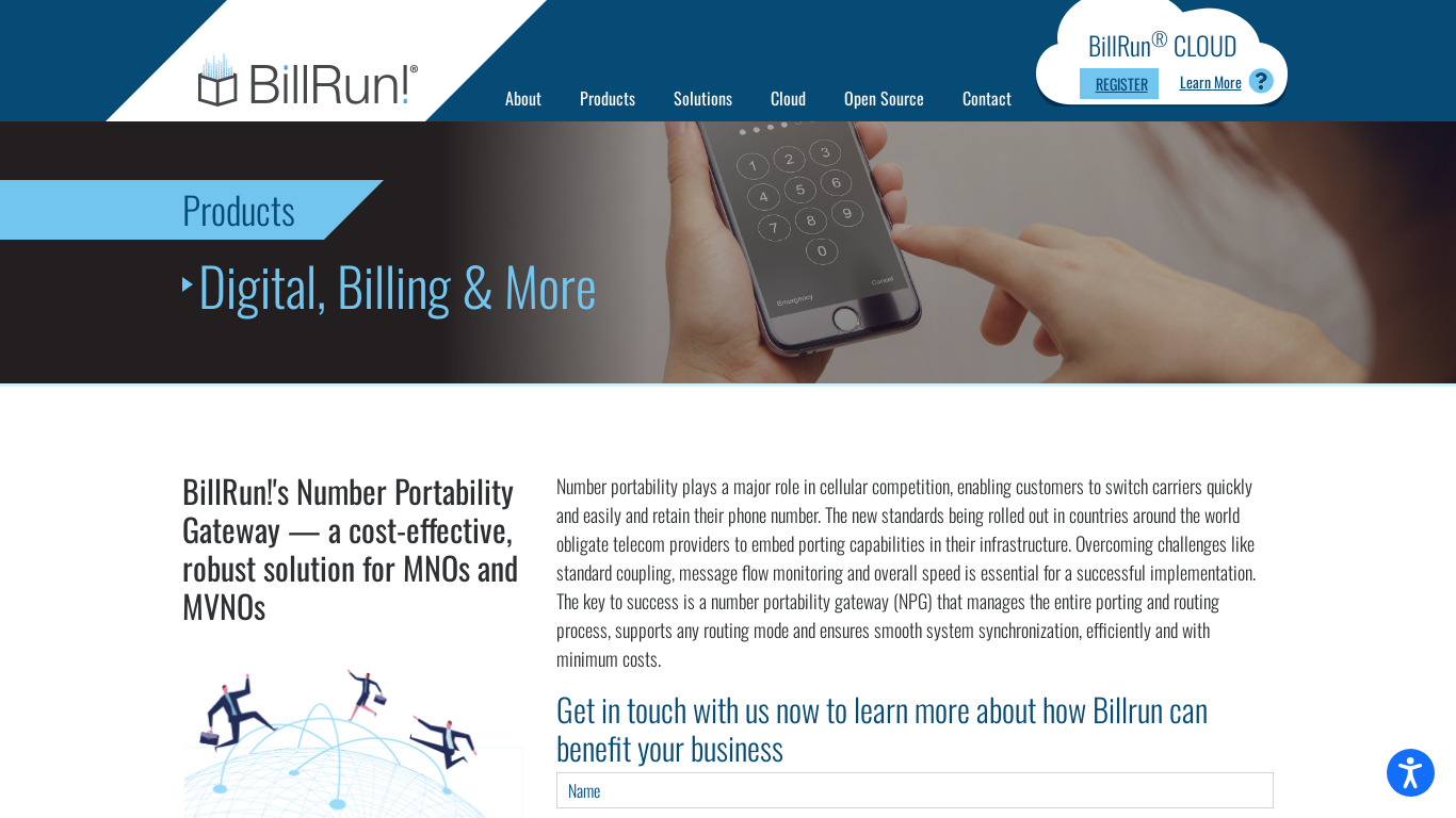 BillRun - Number Portability Gateway Landing page