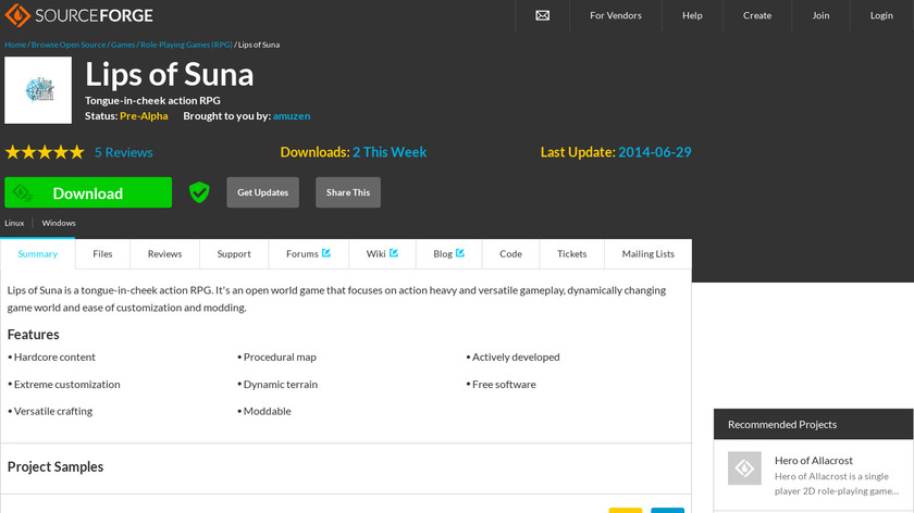 Lips of Suna Landing Page