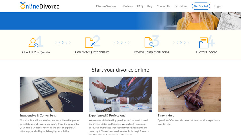 OnlineDivorce Landing Page