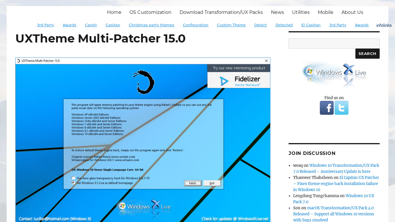 Uxtheme Multi-Patcher Landing page