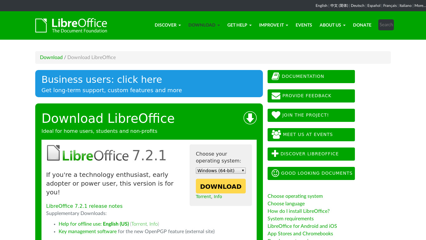 LibreOffice Viewer Landing page