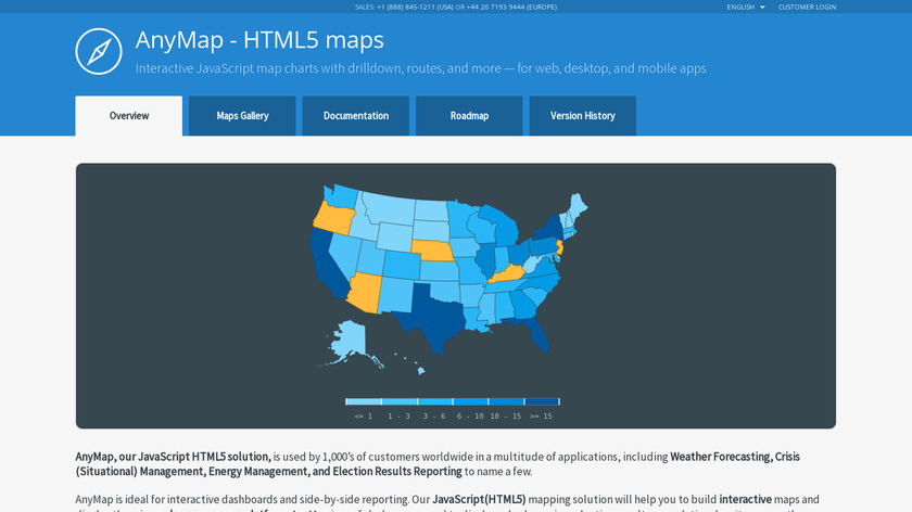 AnyMap JS Maps Landing Page